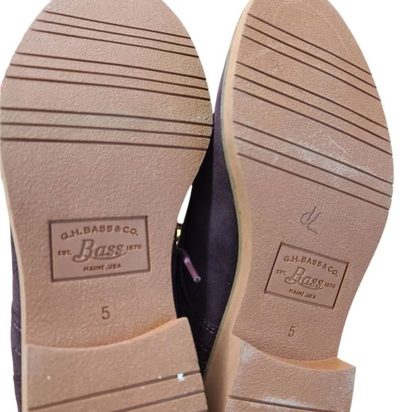 BASS Maroon Leather Suede Ixfords sz 5 - Picture 6 of 6